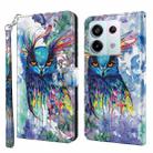 For Xiaomi Redmi Note 13 Pro 5G 3D Painting Pattern Flip Leather Phone Case(Watercolor Owl) - 1