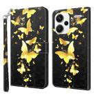 For Xiaomi Redmi Note 13 Pro+ 3D Painting Pattern Flip Leather Phone Case(Gold Butterfly) - 1