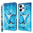 For Xiaomi Redmi Note 13 Pro+ 3D Painting Pattern Flip Leather Phone Case(Three Butterflies) - 1