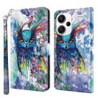 For Xiaomi Redmi Note 13 Pro+ 3D Painting Pattern Flip Leather Phone Case(Watercolor Owl) - 1