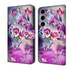 For Samsung Galaxy S24 5G Crystal 3D Shockproof Protective Leather Phone Case(Butterfly) - 1