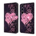 For Samsung Galaxy S24 5G Crystal 3D Shockproof Protective Leather Phone Case(Lace Love) - 1