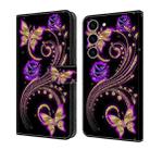 For Samsung Galaxy S24+ 5G Crystal 3D Shockproof Protective Leather Phone Case(Purple Flower Butterfly) - 1