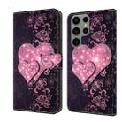 For Samsung Galaxy S24 Ultra 5G Crystal 3D Shockproof Protective Leather Phone Case(Lace Love) - 1