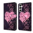 For Samsung Galaxy A25 5G Crystal 3D Shockproof Protective Leather Phone Case(Lace Love) - 1
