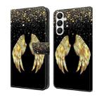 For Samsung Galaxy A35 5G Crystal 3D Shockproof Protective Leather Phone Case(Golden Wings) - 1