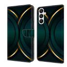 For Samsung Galaxy A55 5G Crystal 3D Shockproof Protective Leather Phone Case(Gold Outline) - 1