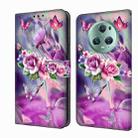 For Honor Magic5 Pro Crystal 3D Shockproof Protective Leather Phone Case(Butterfly) - 1