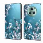 For Honor Magic5 Pro Crystal 3D Shockproof Protective Leather Phone Case(Plum Flower) - 1