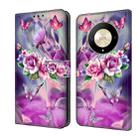 For Honor Magic6 Lite Crystal 3D Shockproof Protective Leather Phone Case(Butterfly) - 1