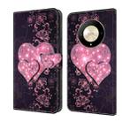 For Honor Magic6 Lite Crystal 3D Shockproof Protective Leather Phone Case(Lace Love) - 1