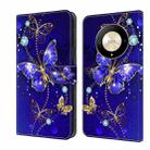 For Honor Magic6 Lite Crystal 3D Shockproof Protective Leather Phone Case(Diamond Butterfly) - 1