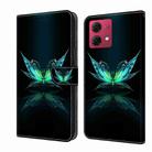 For Motorola Moto G84 Crystal 3D Shockproof Protective Leather Phone Case(Reflection Dutterfly) - 1