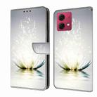 For Motorola Moto G84 Crystal 3D Shockproof Protective Leather Phone Case(Light Lotus) - 1