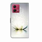 For Motorola Moto G84 Crystal 3D Shockproof Protective Leather Phone Case(Light Lotus) - 3