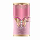 For Motorola Moto G84 Crystal 3D Shockproof Protective Leather Phone Case(Pink Bottom Butterfly) - 2