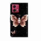 For Motorola Moto G84 Crystal 3D Shockproof Protective Leather Phone Case(Pink Diamond Butterfly) - 3