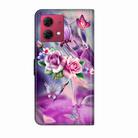 For Motorola Moto G84 Crystal 3D Shockproof Protective Leather Phone Case(Butterfly) - 3