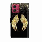 For Motorola Moto G84 Crystal 3D Shockproof Protective Leather Phone Case(Golden Wings) - 3