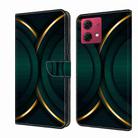 For Motorola Moto G84 Crystal 3D Shockproof Protective Leather Phone Case(Gold Outline) - 1