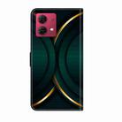 For Motorola Moto G84 Crystal 3D Shockproof Protective Leather Phone Case(Gold Outline) - 3
