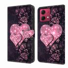 For Motorola Moto G84 Crystal 3D Shockproof Protective Leather Phone Case(Lace Love) - 1