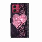 For Motorola Moto G84 Crystal 3D Shockproof Protective Leather Phone Case(Lace Love) - 3