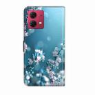 For Motorola Moto G84 Crystal 3D Shockproof Protective Leather Phone Case(Plum Flower) - 3