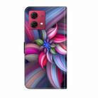 For Motorola Moto G84 Crystal 3D Shockproof Protective Leather Phone Case(Colorful Flower) - 3