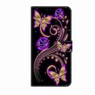 For Motorola Moto G84 Crystal 3D Shockproof Protective Leather Phone Case(Purple Flower Butterfly) - 2
