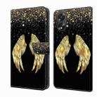 For OPPO A38 4G Crystal 3D Shockproof Protective Leather Phone Case(Golden Wings) - 1