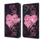 For OPPO A38 4G Crystal 3D Shockproof Protective Leather Phone Case(Lace Love) - 1