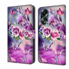 For OPPO A58 4G Crystal 3D Shockproof Protective Leather Phone Case(Butterfly) - 1