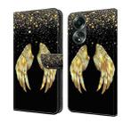 For OPPO A58 4G Crystal 3D Shockproof Protective Leather Phone Case(Golden Wings) - 1