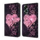For OPPO A58 4G Crystal 3D Shockproof Protective Leather Phone Case(Lace Love) - 1