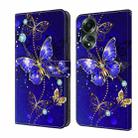 For OPPO A58 4G Crystal 3D Shockproof Protective Leather Phone Case(Diamond Butterfly) - 1