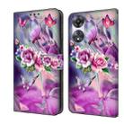 For OPPO A58 5G Crystal 3D Shockproof Protective Leather Phone Case(Butterfly) - 1