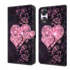 For OPPO A58 5G Crystal 3D Shockproof Protective Leather Phone Case(Lace Love) - 1