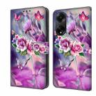 For OPPO A98 5G Crystal 3D Shockproof Protective Leather Phone Case(Butterfly) - 1