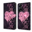 For OPPO A98 5G Crystal 3D Shockproof Protective Leather Phone Case(Lace Love) - 1