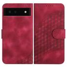 For Google Pixel 6 YX0060 Elephant Head Embossed Phone Leather Case with Lanyard(Rose Red) - 1
