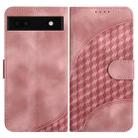 For Google Pixel 6a YX0060 Elephant Head Embossed Phone Leather Case with Lanyard(Pink) - 1