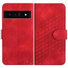 For Google Pixel 6 Pro YX0060 Elephant Head Embossed Phone Leather Case with Lanyard(Red) - 1