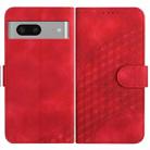 For Google Pixel 7 5G YX0060 Elephant Head Embossed Phone Leather Case with Lanyard(Red) - 1