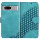 For Google Pixel 7 5G YX0060 Elephant Head Embossed Phone Leather Case with Lanyard(Light Blue) - 1