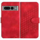 For Google Pixel 7 Pro 5G YX0060 Elephant Head Embossed Phone Leather Case with Lanyard(Red) - 1