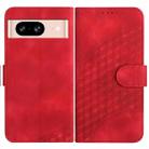 For Google Pixel 8 YX0060 Elephant Head Embossed Phone Leather Case with Lanyard(Red) - 1