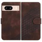 For Google Pixel 8 YX0060 Elephant Head Embossed Phone Leather Case with Lanyard(Coffee) - 1