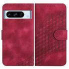 For Google Pixel 8 Pro YX0060 Elephant Head Embossed Phone Leather Case with Lanyard(Rose Red) - 1