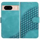 For Google Pixel 8a YX0060 Elephant Head Embossed Phone Leather Case with Lanyard(Light Blue) - 1